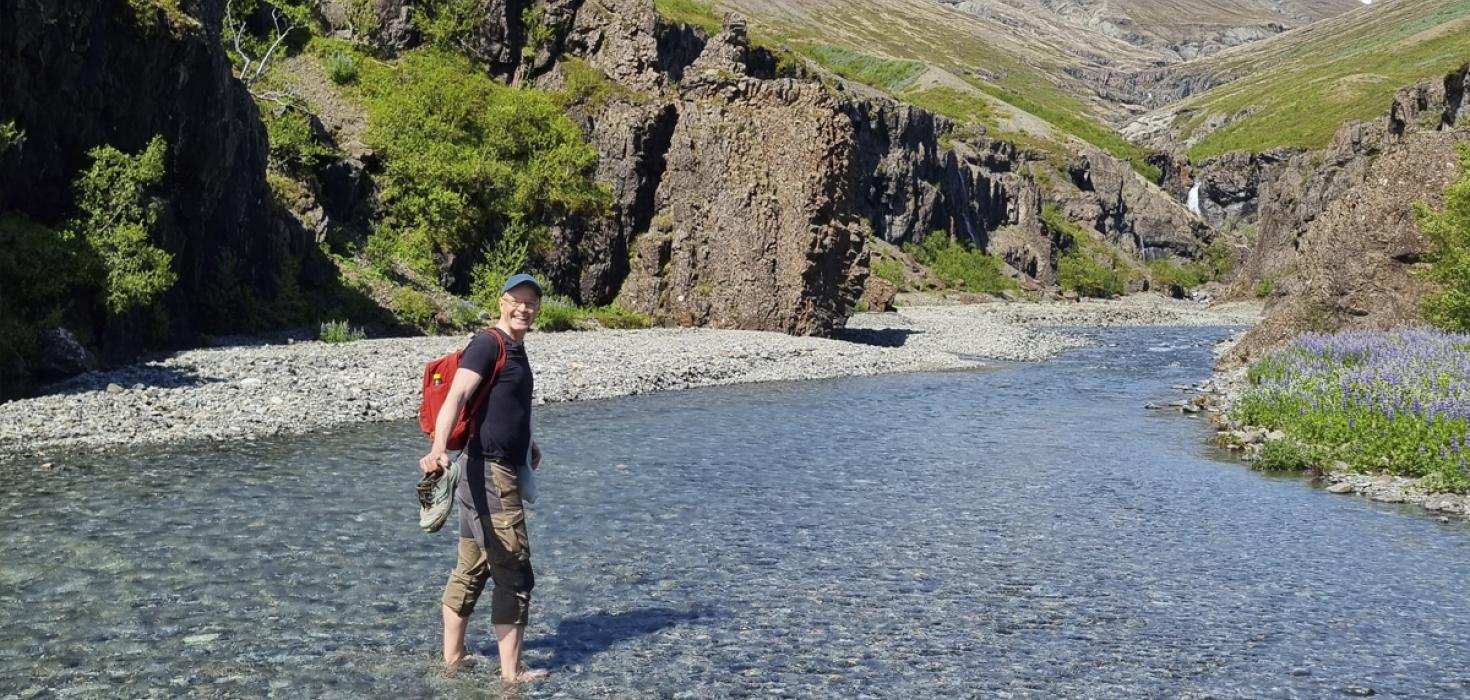 Magnus Göransson vinnur að skráningu plöntutegunda í Skaftafelli