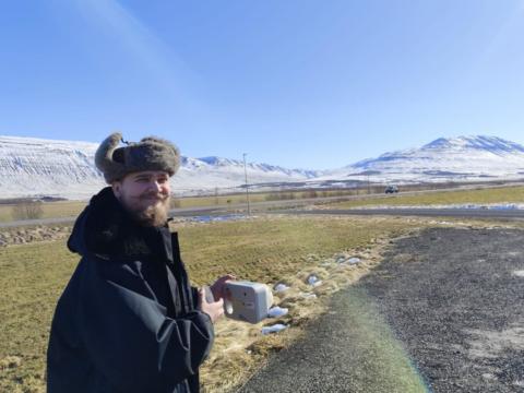 Maciej Lipiński í sýnatöku fyrir verkefnið