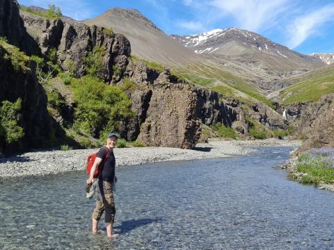 Magnus Göransson vinnur að skráningu plöntutegunda í Skaftafelli