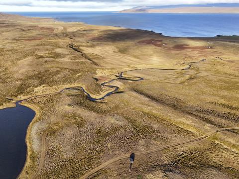 Efstu fjörumörk við Kollsá við Hrútafjörð