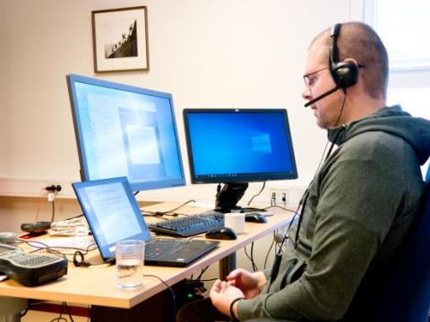  Guðmundur Valsson við kennslu í kennslukerfi HR.