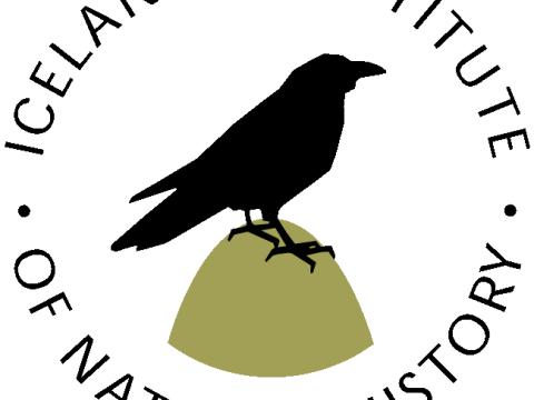 Auðkenni Náttúrufræðistofnunar Íslands (E), prentupplausn, 300 punktar.
