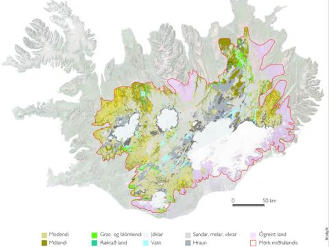 Gróðurkort af miðhálendi Íslands 2014