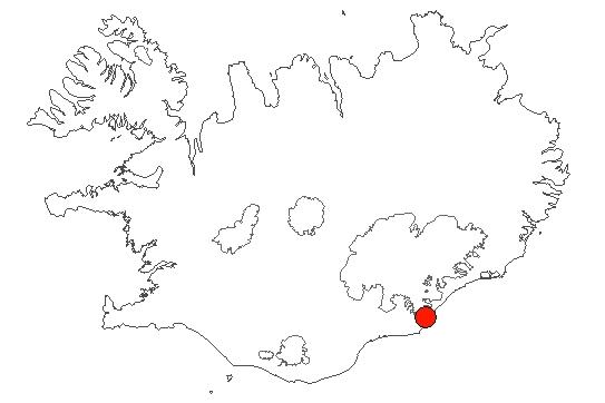 Map of Fjallsá-Fagurhólsmýri Location of area Fjallsá-Fagurhólsmýri in iceland