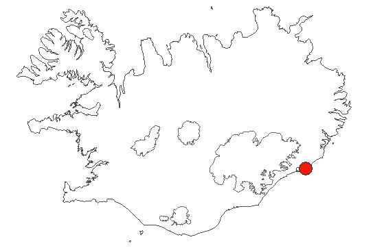 Map of Skarðsfjörður Location of area Skarðsfjörður in iceland