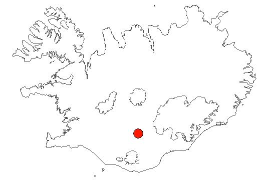 Location of area Veiðivötn in iceland