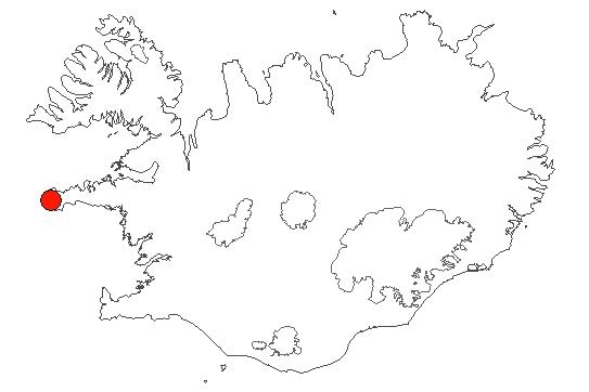 Location of area Snæfellsnes in iceland