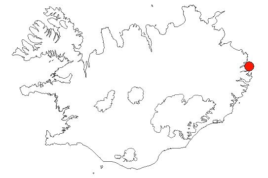 Map of Dalatangi Location of area Dalatangi in iceland