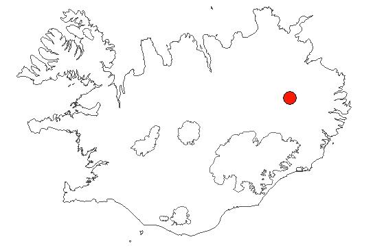 Location of area Jökuldalsheiði in iceland