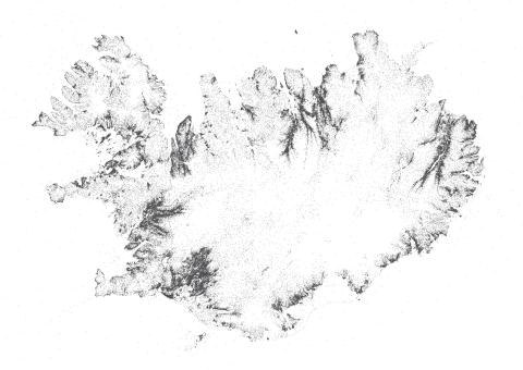 Þéttleiki örnefna á Íslandi í desember 2024