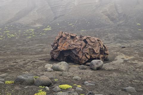 Útræn öfl Surtseyjar sjá til þess að tankurinn breytist á milli ára. Hann er að öllum líkindum gamall gufuketill úr járni og rak á land í Surtsey fyrir meira en tuttugu árum. Tankurinn er viðfangsefni listakonu sem var með í leiðangrinum.