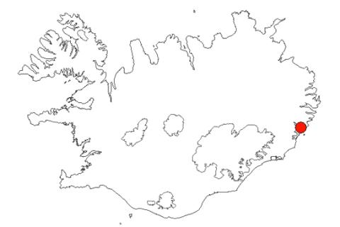 Berufjarðarströnd á Íslandskorti